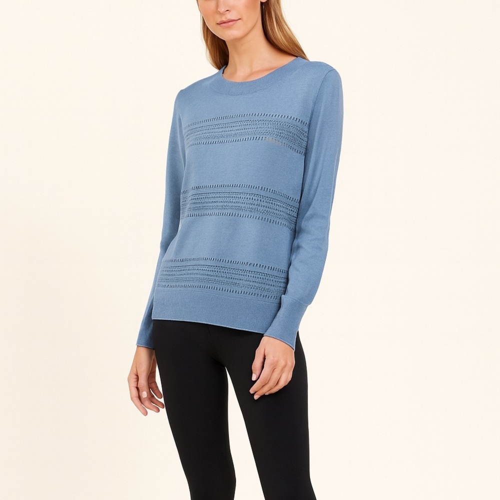 Athleta Wool Sky Blue Crew Neck Sweater